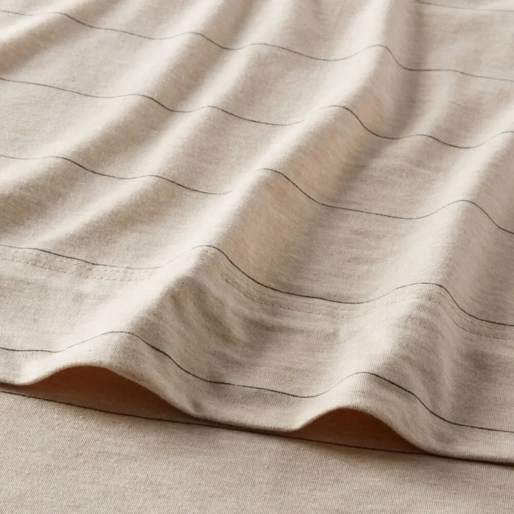 New Threshold Jersey Neutral Pinstripe Sheet Set queen - Picture 4 of 5